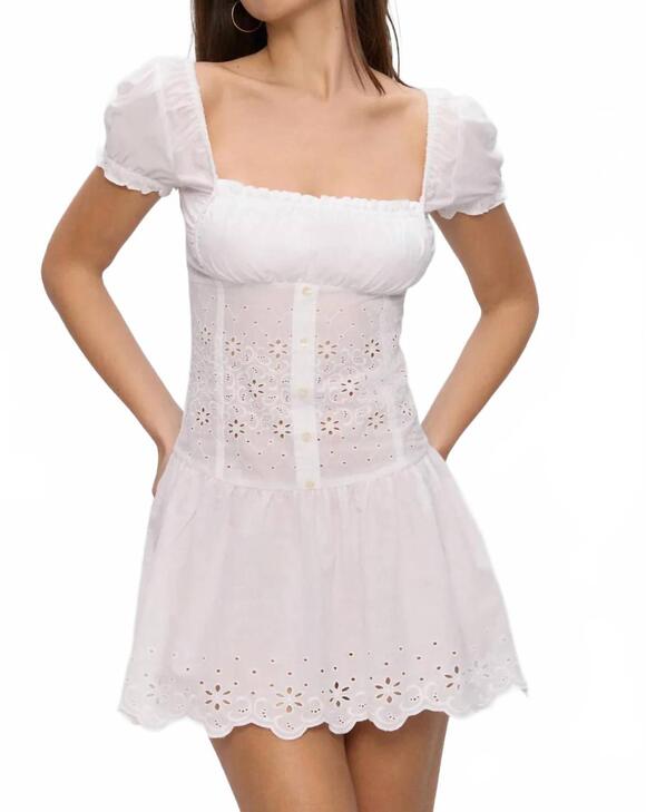 FRANKIES BIKINIS Dresses & Skirts - NEW FRANKIES BIKINIS lucien cotton mini dress in optic white